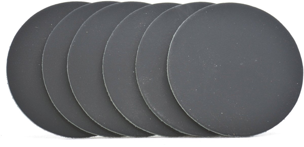 Timbelt - Onderzetters voor glazen - Leer - Zwart - Rond - 6 stuks - Leren onderzetters - Ronde onderzetter leer - Lederen onderzetters - Onderzetters leer