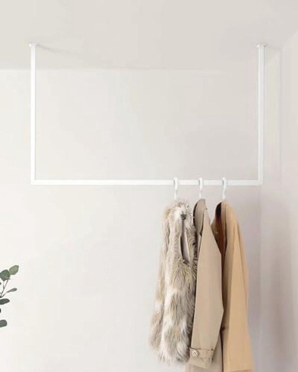 Kledingstang Hoekig voor Plafondmontage – Kras- en Stootvast – 120 x 80 cm