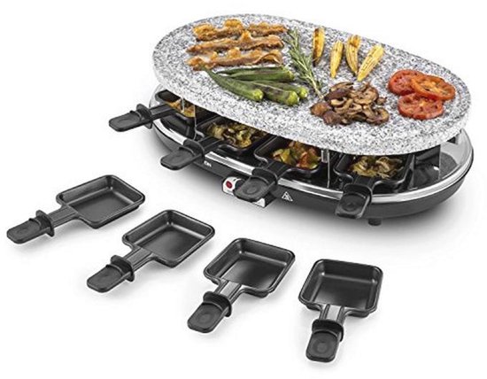 Natuurlijke Steen Raclette Grill - Gourmet Grill voor 8 Personen met Ingesteld Temperatuur — afbeelding 3
