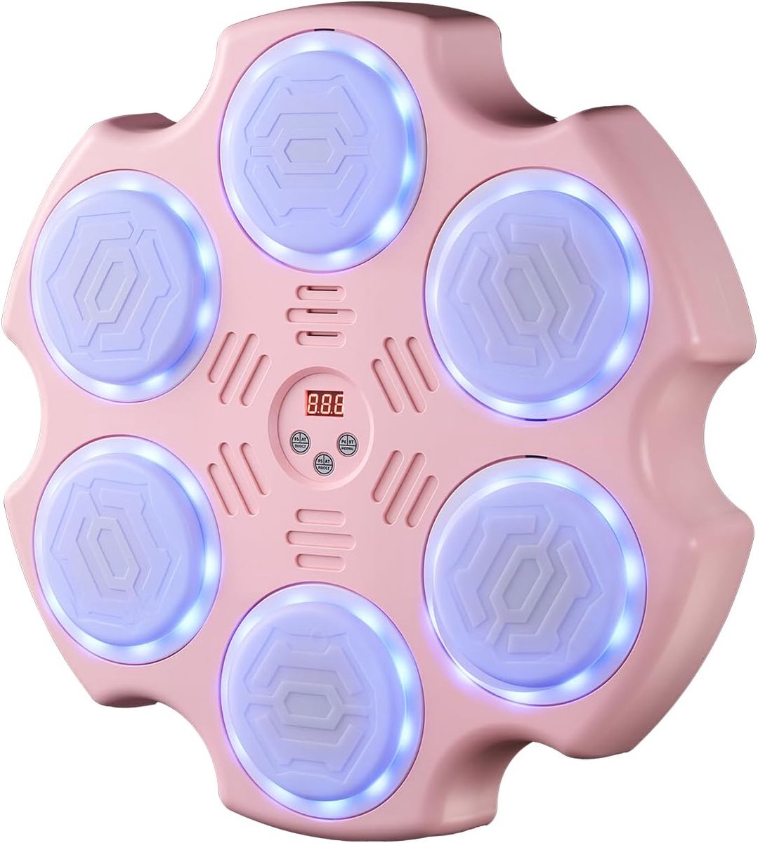 Muzikale boksmachine met bokshandschoenen en telfunctie, slimme Bluetooth boksmachine, 3-standen licht- en snelheidsregeling, aan de muur te bevestigen boksmachine, geschikt voor volwassenen en kinderen.
