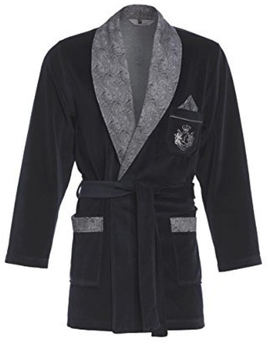 Korte Velours Ochtendjas voor Heren - Elegante Badjas in Katoen