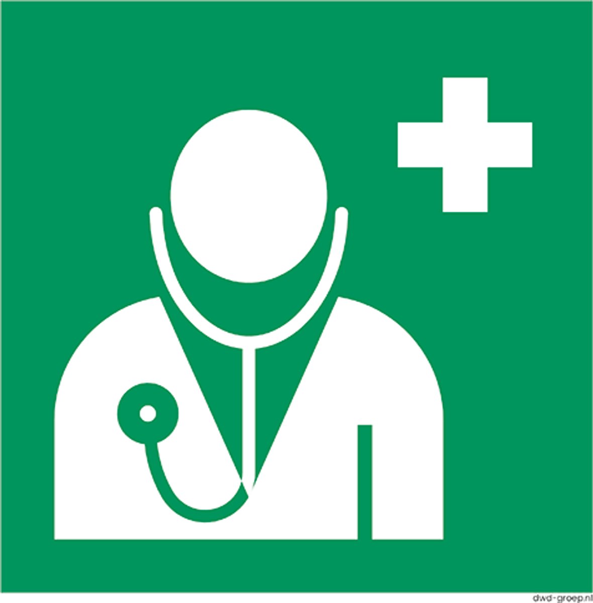 Pictogram arts/dokter - E009 Bord - ISO 7010 - 200x200 mm