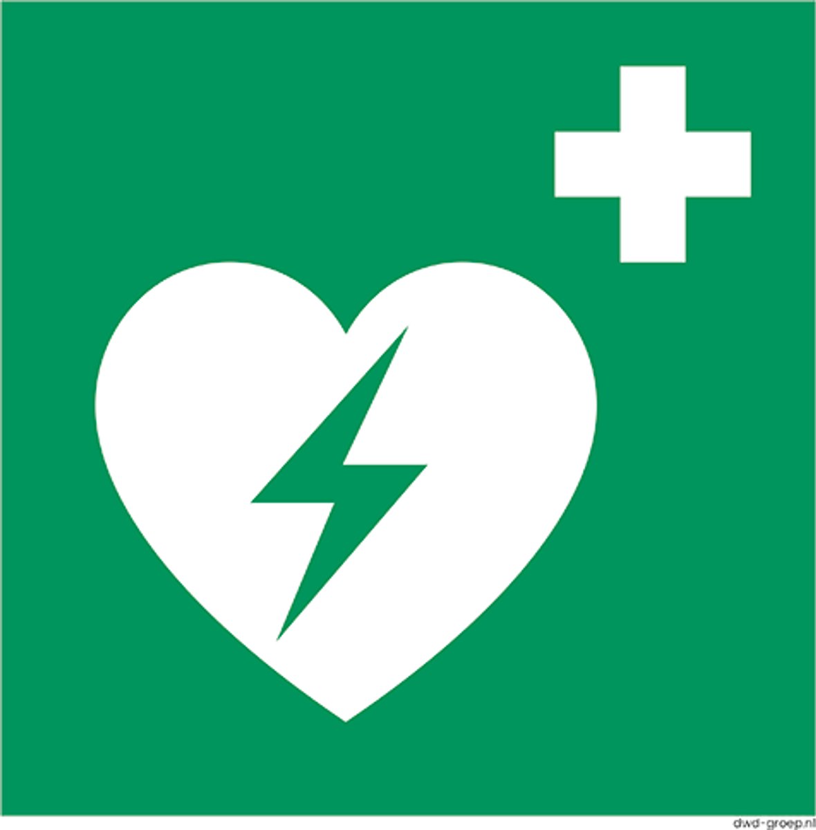 pictogram AED - AED Bord - kunststof - ISO 7010 - 200x200 mm