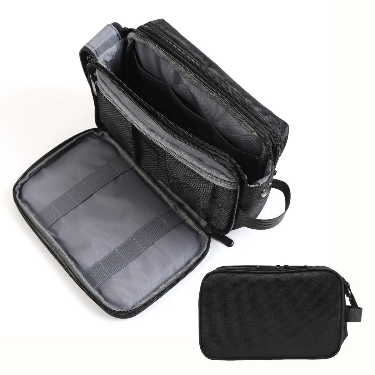 VeryGoods™ Toilettas Heren - Toiletzak met Haak 4L - Waterafstotend & Georganiseerd - Reis Toilettassen Mannen & Dames - Jongen - Zwart