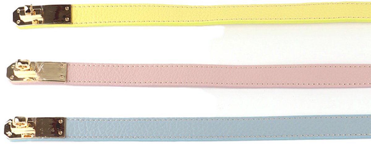 Giuliano Lederen riem - Made in Italy - 105 CM - Geel
