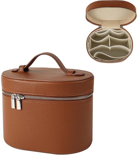 Sac cosmétique de la taille d'un seau, grand volume, trousse de toilette, sac de transport, avec plusieurs compartiments pour ranger les cosmétiques, 21 inch.