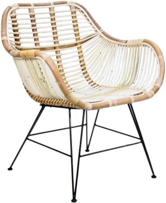 Rotan Stoel Tess - Naturel - Rotan loungestoel - Terrasstoel ...