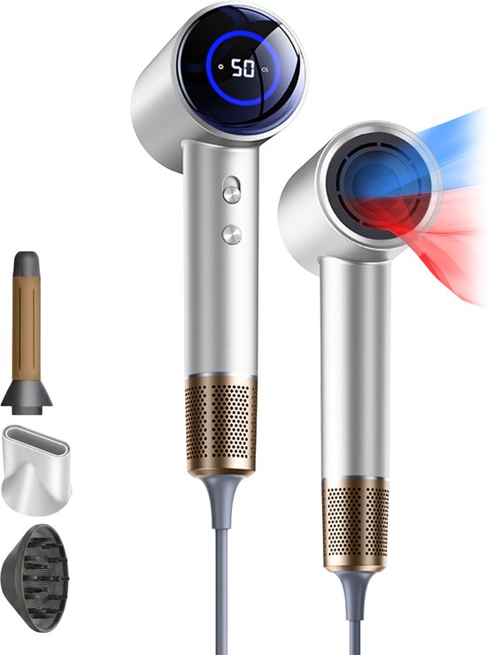 AirGlide - LED Scherm - Föhn met diffusers - Haardroger - 3 - AirGlide - €69,95