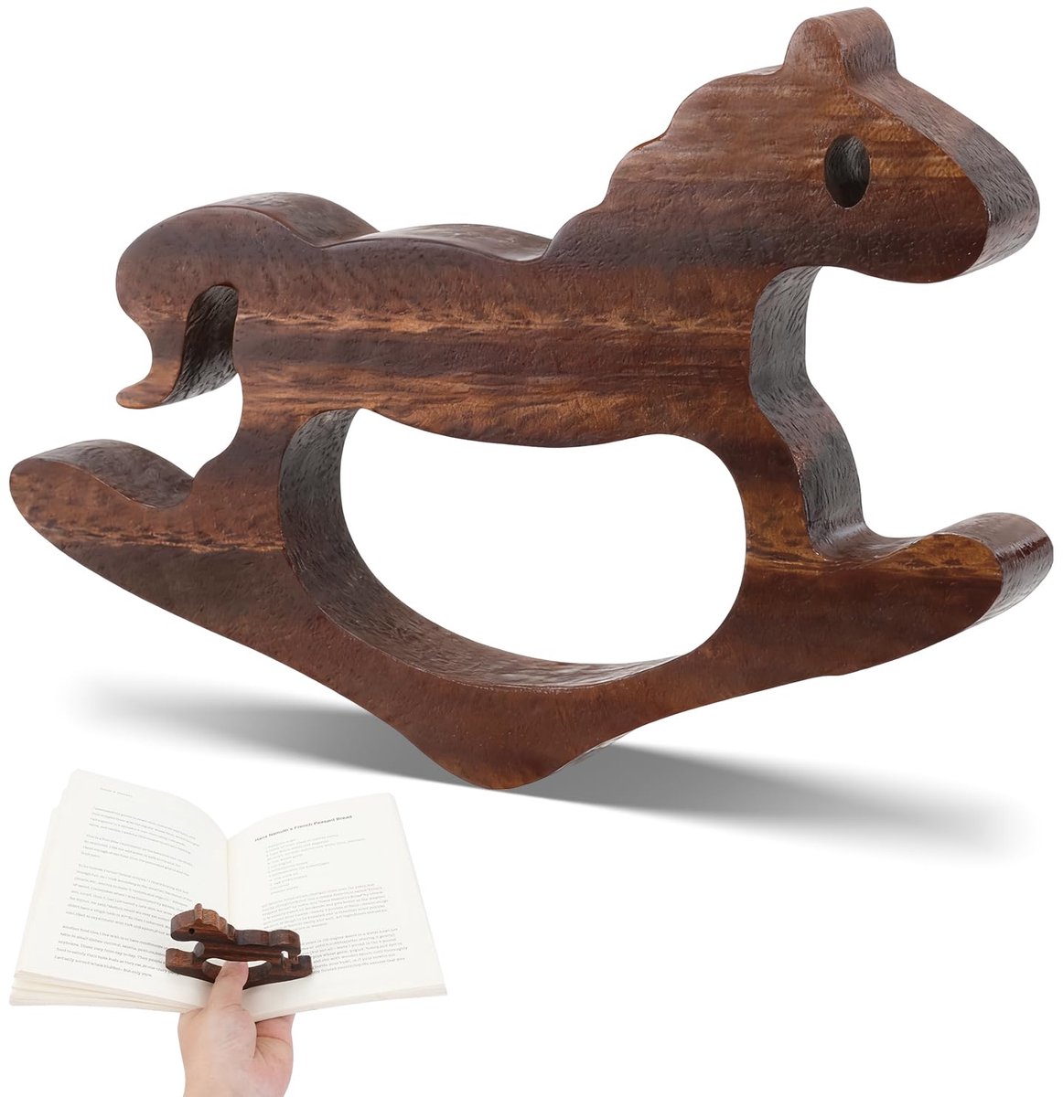IMPERATORIS® Duimlegger - Boek Openhouder, Bladzijde Houder & Bladwijzer - Stijlvolle Bookmark, Boek Accessoires, Leesring voor Aangenaam Leesgemak - Leeshulp - Ponyvorm - Bruin