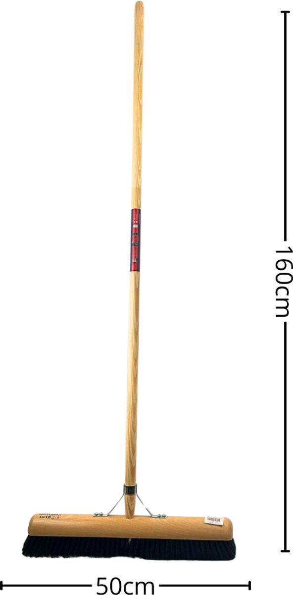 Synx Tools Zachte bezem Zaalveger 50cm Binnen bezem - Paardenhaarmix - Binnenbezem - Kamerveger - Zachte bezem 50 cm - Bezemsteel - Besem Veger schoonmaken - Bezems Binnen - Bezem zacht met Steel 150 cm — afbeelding 4