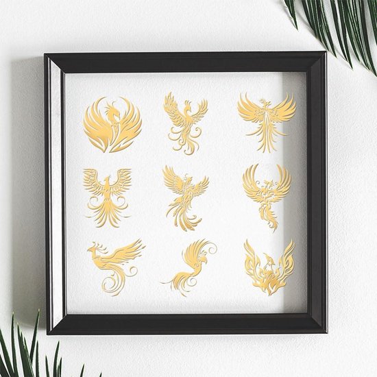 OLYCRAFT 9 stuks drakenpatroonstickers, zelfklevende metalen stickers, gouden zelfklevende stickers, energietorenstickers voor doe-het-zelf plakboeken, hars ambachten, telefoondecoraties - 9 stijlen