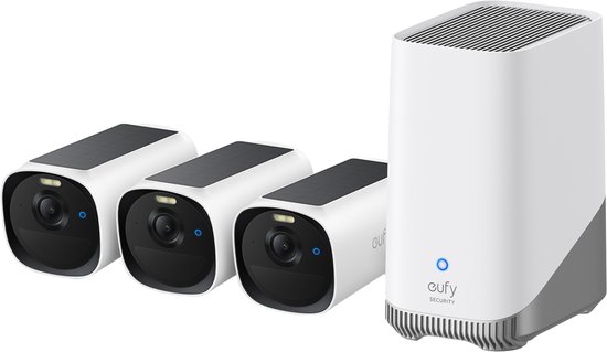 eufy Security eufyCam E40 Beveiligingscamera Set - 3 Camera’s + HomeBase 2 - 2K Resolutie - Met Zonnepaneel - Nachtzicht (MaxColor) - Uitbreidbare Opslag - Zonder Abonnement - Draadloos - Voor Buiten van Eufy — afbeelding 2