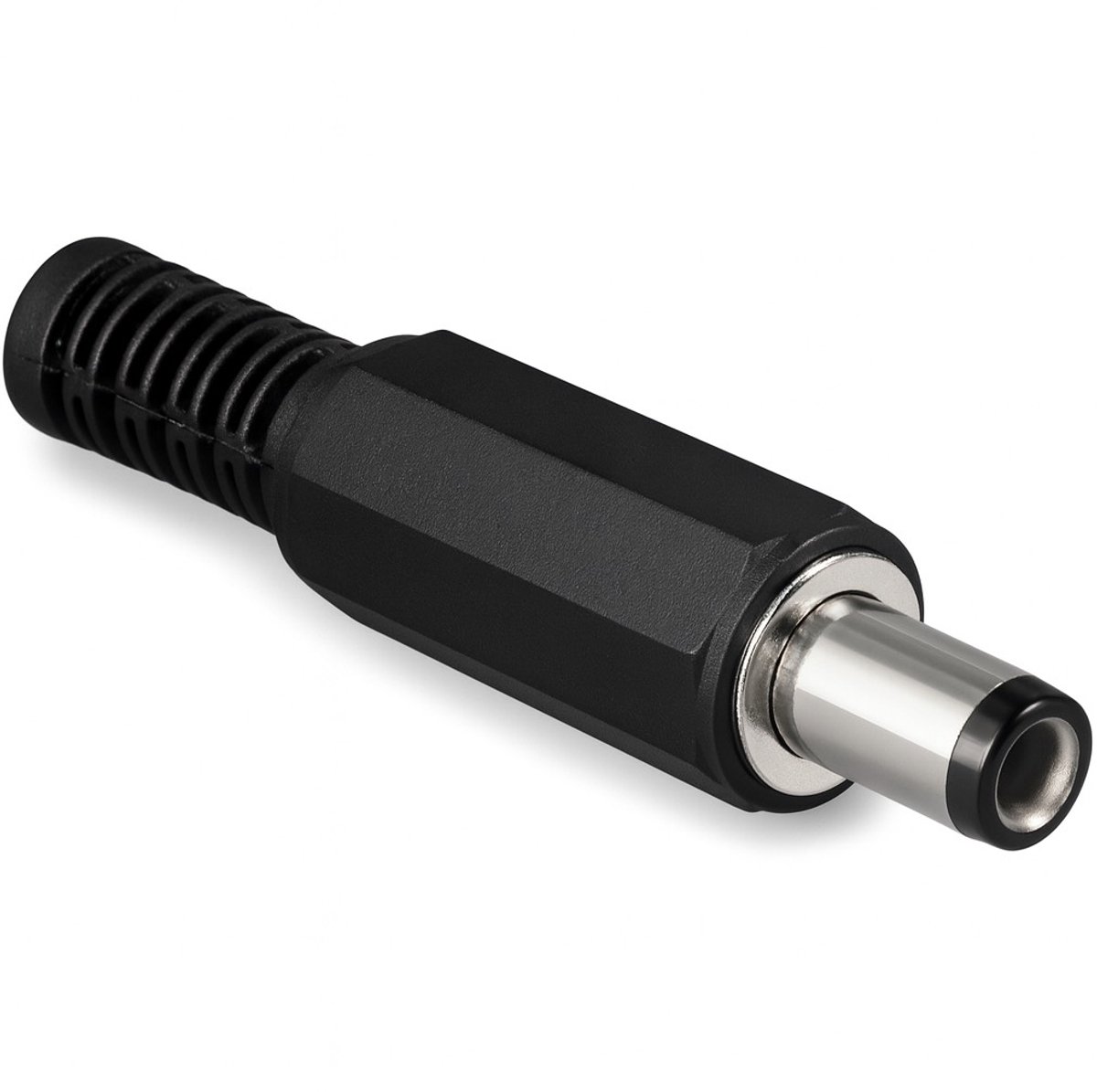 DC (m) connector recht - 5,5 x 2,1 mm - soldeerbaar / zwart