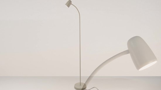 EGLO Carlo Vloerlamp - E14 - 170 cm - Zandkleur/Beige/Crème - Kantelbaar