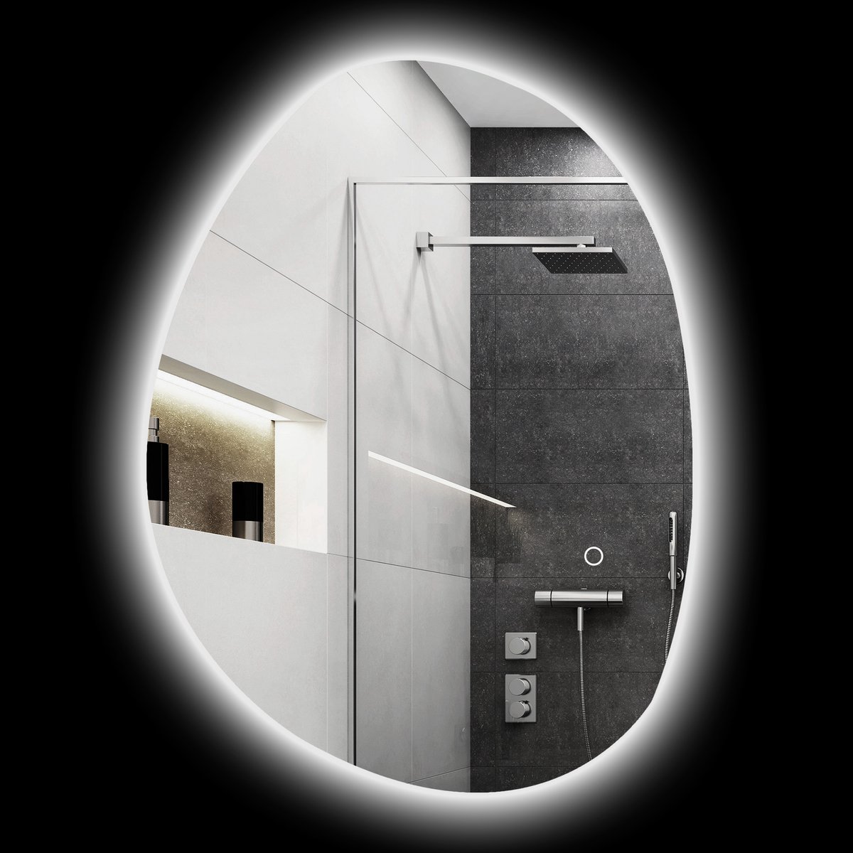 HOMCOM Badkamerspiegel Gehard glas 70L x 5B x 50H cm Zilver