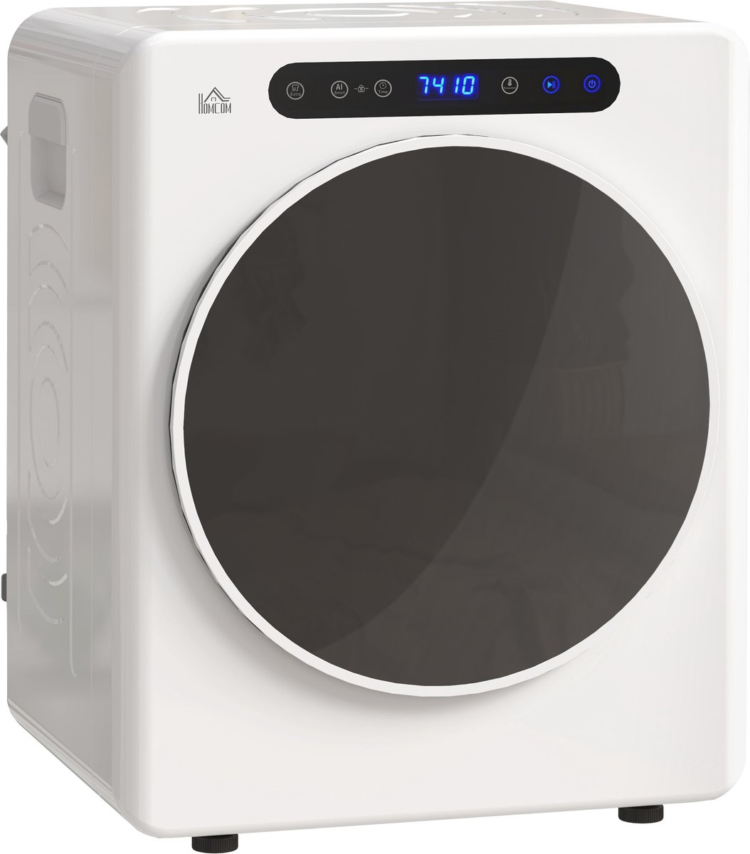 HOMCOM Laundry Dryer Edelstahl, ABS 49L x 43B x 61H cm Weiß