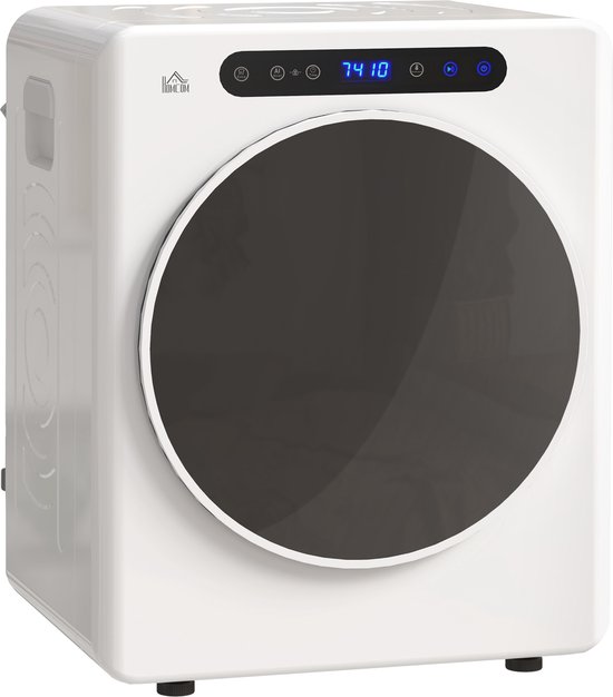 HOMCOM Laundry Dryer Edelstahl, ABS 49L x 43B x 61H cm Weiß