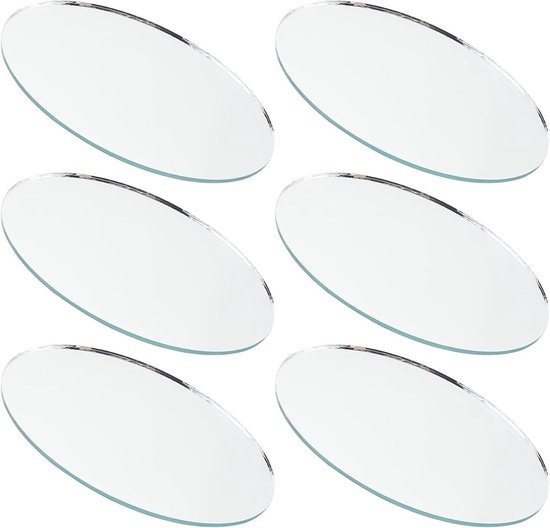 Foto: Allecta mini ovale spiegel glas 5x3 inch 3mm kleine glazen tafel top craft display beeldjes souvenirs diy craft projecten