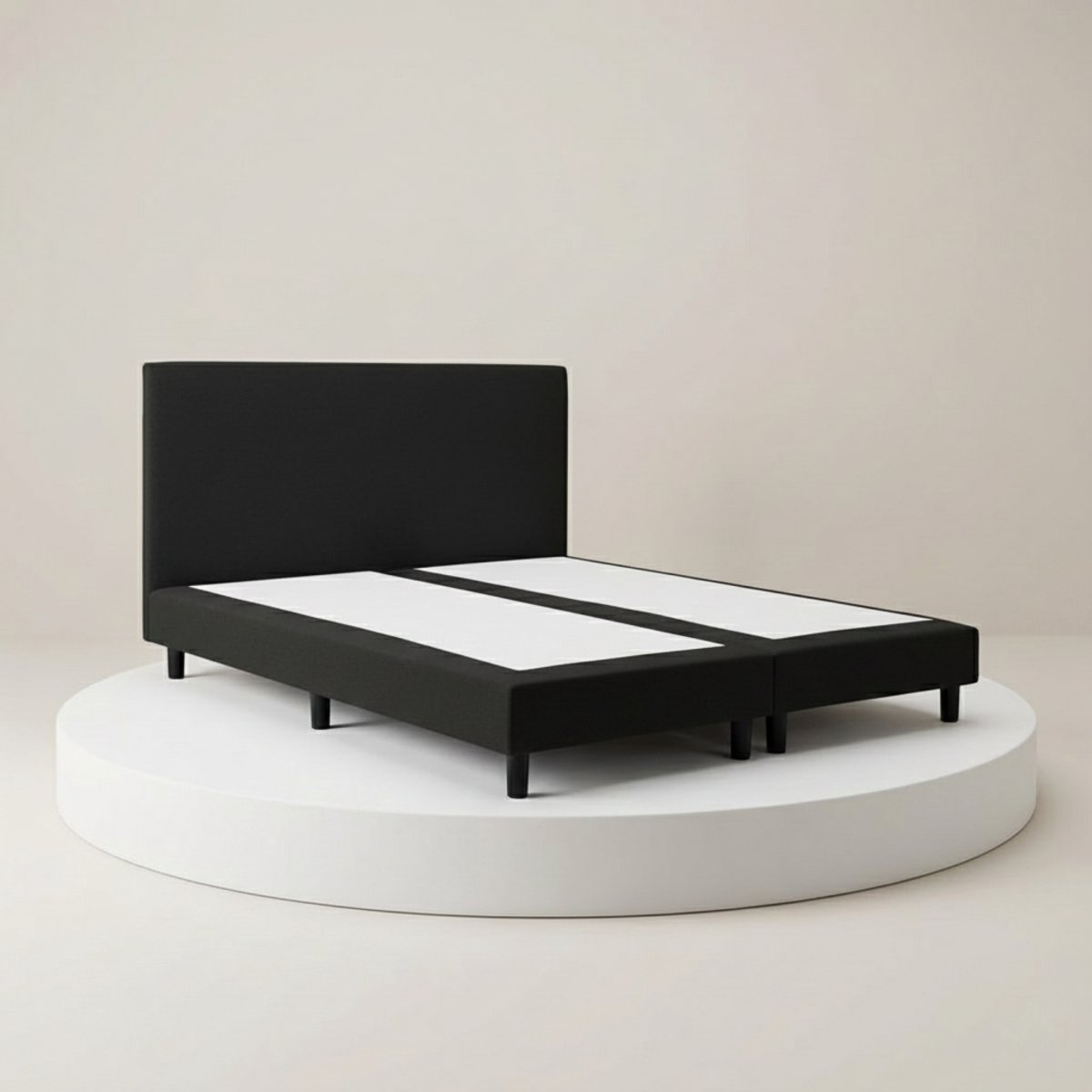 Boxspring DreamLux - 140x200 Zonder matras - Zwart Glad - BalBedden