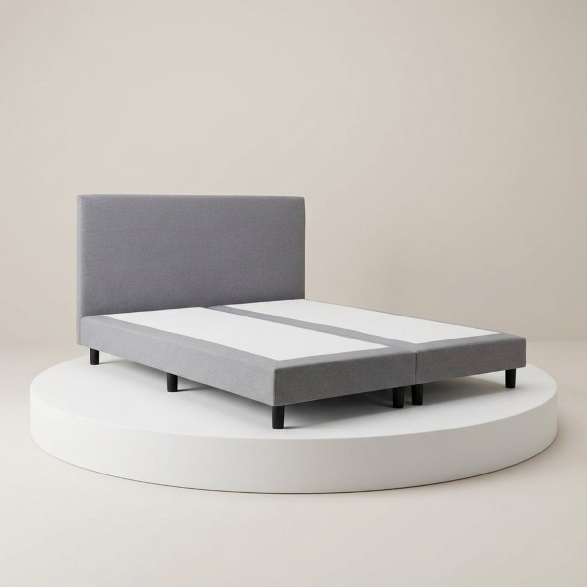 Boxspring DreamLux - 90x210 Zonder matras - Grijs Glad - BalBedden
