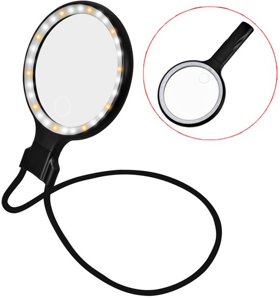 Ynkkvre - Hals- en Handvergrootglas met LED – 5x & 10x Vergroting, 30 Verstelbare...