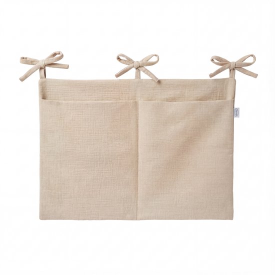 Funnies Box Organizer Cream - 27 × 48 cm - 100% Katoen Hydrophile - Sac de Rangement de Parc pour Parc Bébé - Grand Sac de Parc avec Compartiments - Rangement de speelgoed pour Chambre de Bébé