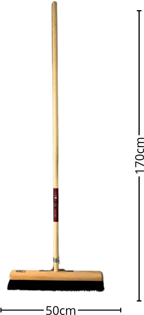Synx Tools Zaalveger 50cm - Paardenhaar / Kamerveger - Zachte bezem 50 cm - Bezemsteel - Veger schoonmaken - Bezems Binnen - Bezem zacht met Steel 160 cm — afbeelding 3