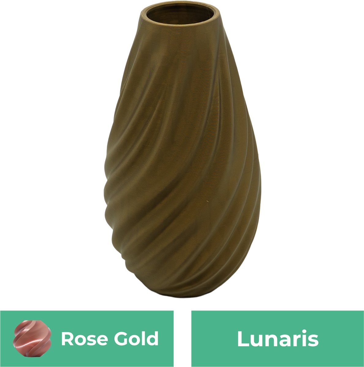 Lovora Lunaris moderne vaas – Decoratieve vaas - Rose Gold - 3d geprinte vaas – geschikt voor droogbloemen - 34CM