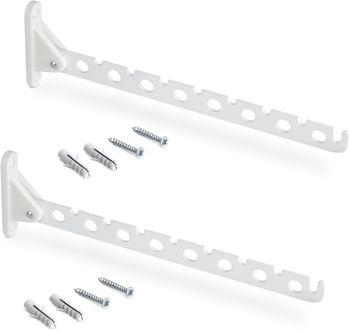 Emuca Lot van 2 Jagmet kleerhangers voor kledingkast Jagmet, Staal, Wit geschilderd