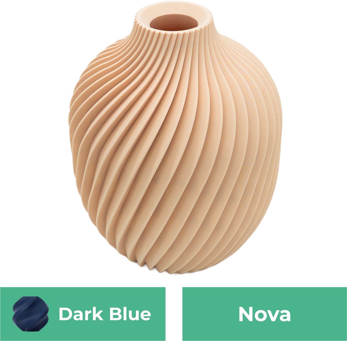 Lovora Nova moderne vaas – Decoratieve vaas - Donker blauw - 3d geprinte vaas – geschikt voor droogbloemen - 30CM