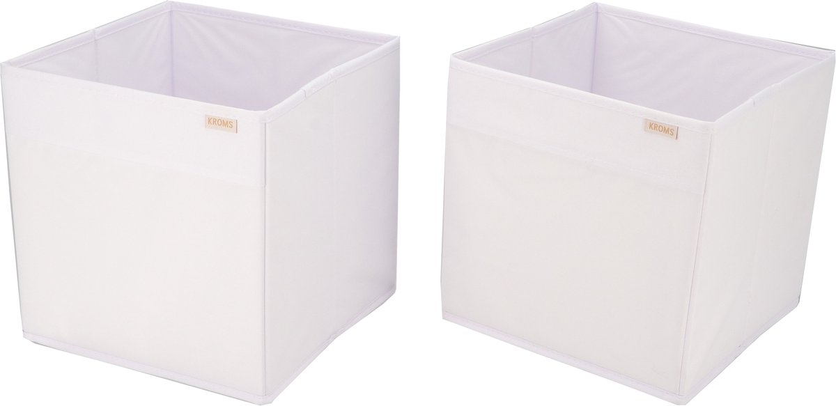 KROMS Lade organizer bakjes 27x27x28cm 2-delig - Wit - Kleding opbergbox – Kleding organizer opbergsysteem – Lade organizer kledingkast & IKEA PAX – Kleding organizer opvouwbaar
