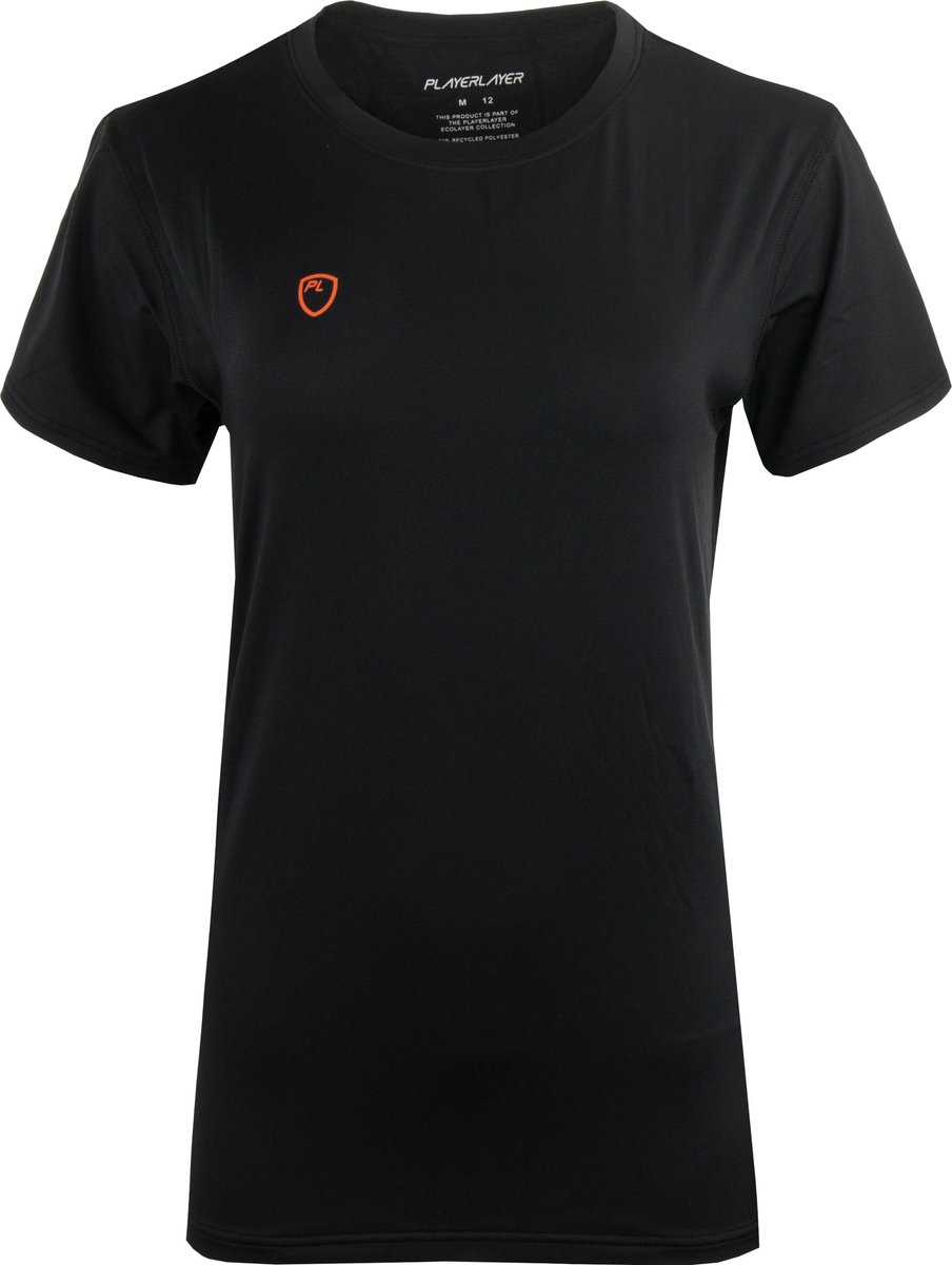 Zwart Playerlayer Eco Performance-T-shirt voor dames - S