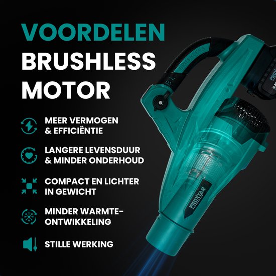 ProXtar Accu Bladblazer - Lichtgewicht en Krachtig - Compact en Draadloos - Inclusief Oplader en 2× 4000 mAh Accu’s van Merkloos	 — afbeelding 4