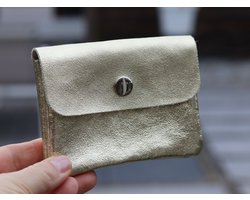 Portemonnee - Kleine beurs - Leer - cadeau dames - goud