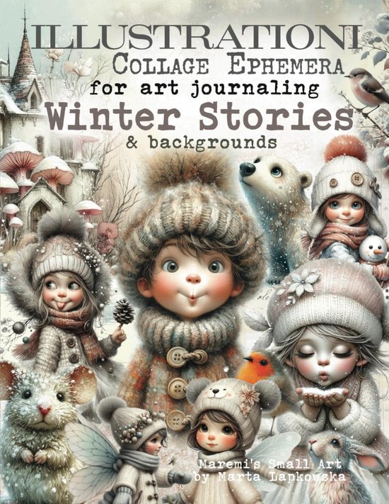 WINTER STORIES & backgrounds, MAREMI'S SMALL ART, ILLUSTRATIONI Collage for art journaling