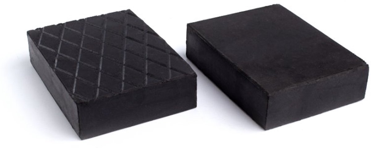 Rubberblokken - Set van 2 – 120x80x60 mm, Massief Geprofileerd Rubber, Voor Alle Hefplatforms