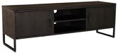 TV meubel zwart mangohout 150cm Liv tv kast duurzaam mango massief hout tv-meubel