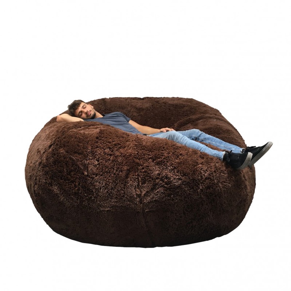 Bananair - Zitzak XXL afneembare hoes - imitatiebont - Bruin - 200 cm