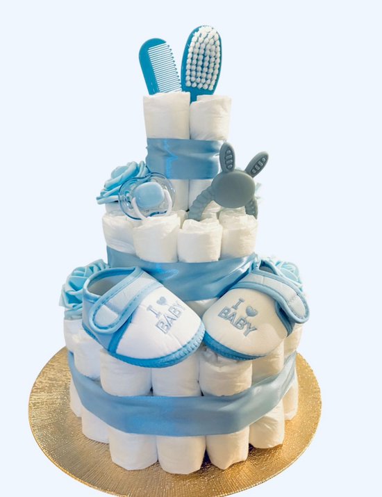 Foto: Luiertaart jongen blauw