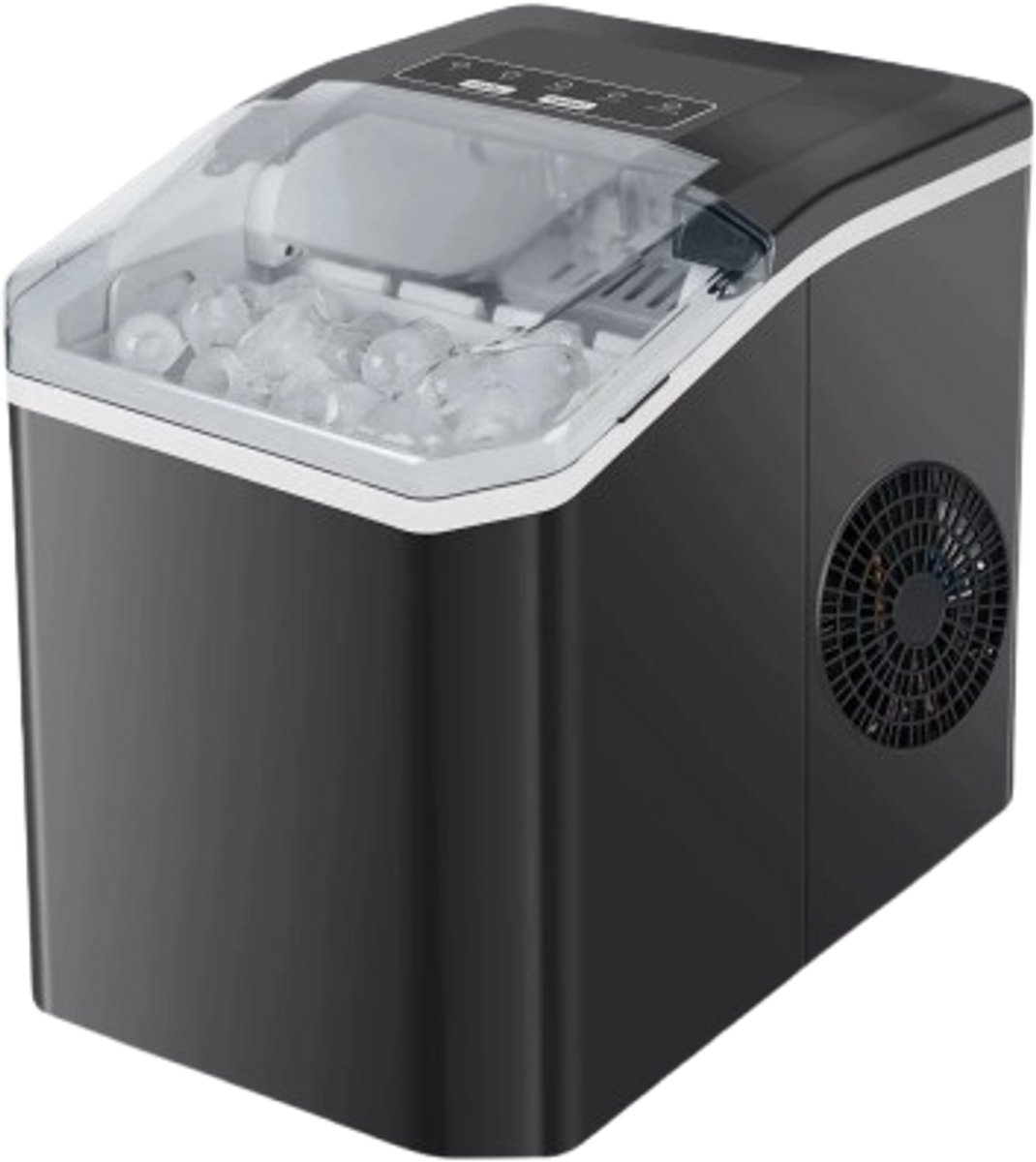 NaevaMi Elektrische IJsblokjesmachine - IJsmachine - IJsblokjesmakers - Professioneel & Draagbaar – Automatisch Kogelvormig IJs – Familiebar & Thuisgebruik – Zelfreinigend – 12 kg/dag – 1,3L Watertank- Zwart
