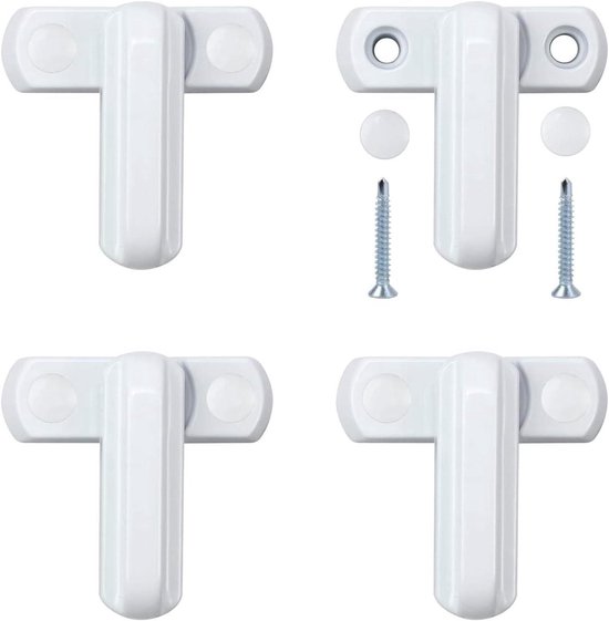 Set de sécurité pour fenêtre avec verrou pivotant - Zinc moulé robuste - Set de 4 - Pour fenêtres et portes UPVC et PVC - Protection contre les cambriolages, Équipé de couplages à vis
