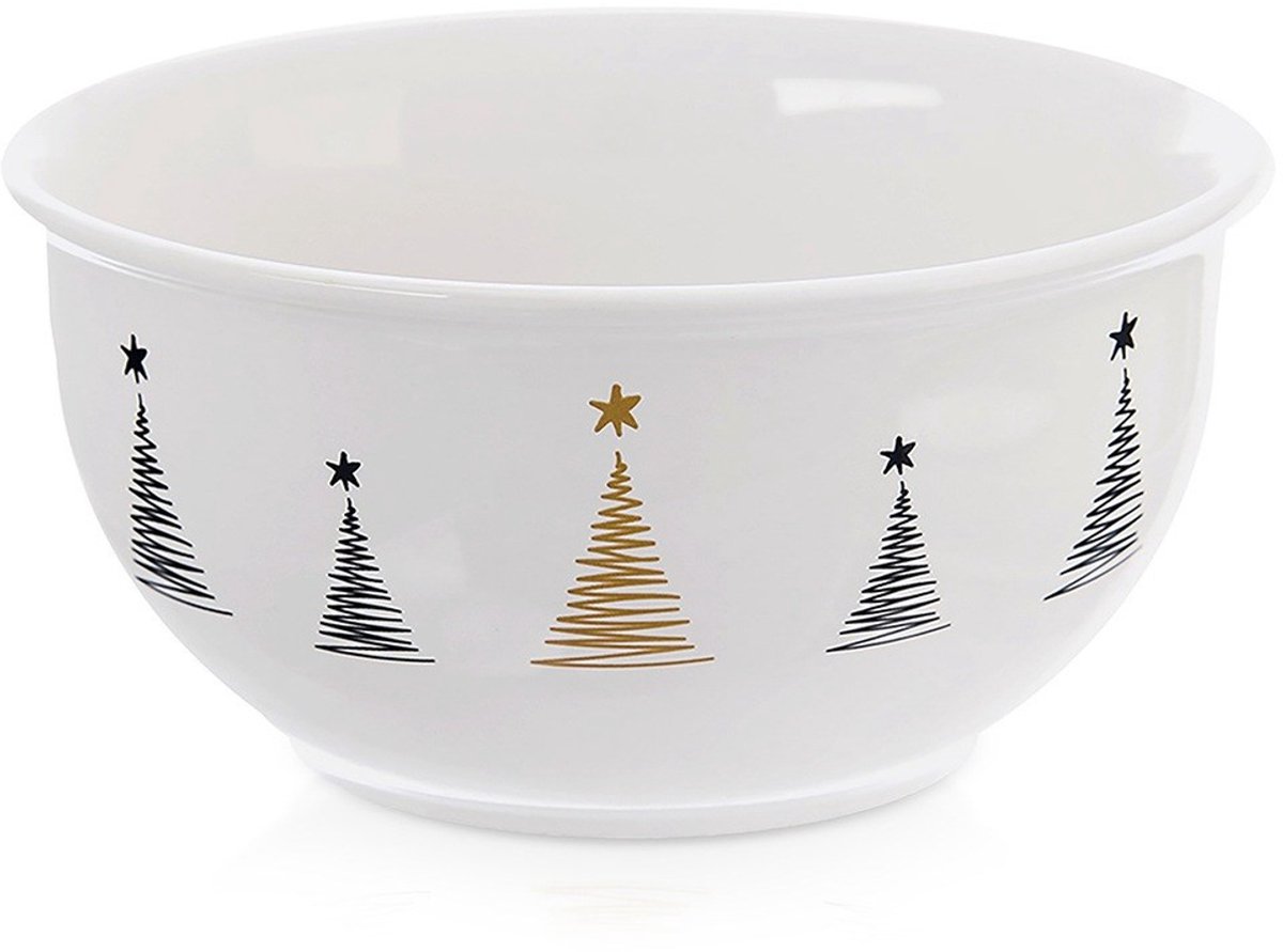 Orion Serie - Porseleinen Kerstkom - 13,5 cm - 560 ml - Decoratief Motief
