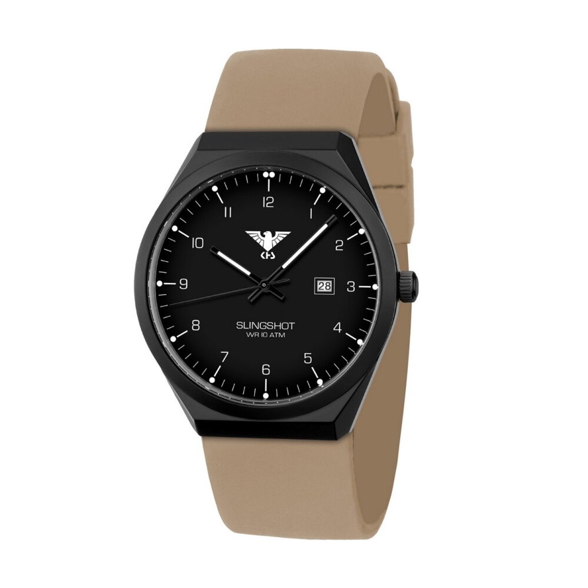 KHS - KHS.SLIBS.ST - Polshorloge - Heren - Kwarts - SLINGSHOT Black Steel