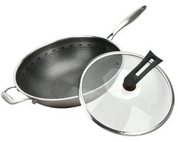 Hongli Hybride Wok - Wokpan - Diameter 32 CM - Anti aanbak - De Rolls Royce onder de Wokpannen!
