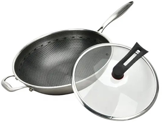 Hongli Hybride Wok - Wokpan - Diameter 32 CM - Anti aanbak - De Rolls Royce onder de Wokpannen!