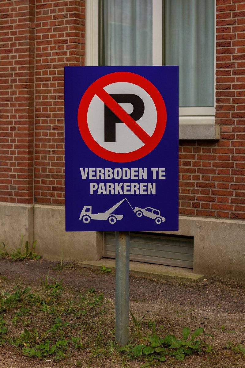 Verboden te Parkeren Bord – 200×300 mm – Dibond 3 mm – Weerbestendig – Officieel Waarschuwingsbord