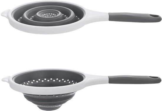 Orion - Siliconen keukenzeef - 25,5 cm - Opvouwbaar - Grijs van Merkloos — afbeelding 3