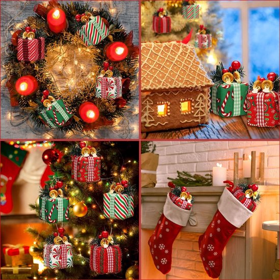 NETTLIFE Geschenkset Kerst LED Decoratie: Set Van 3 Kerstdozen Binnen Met Afstandsbediening Verlichte Poinsettia Batterij 50 Led