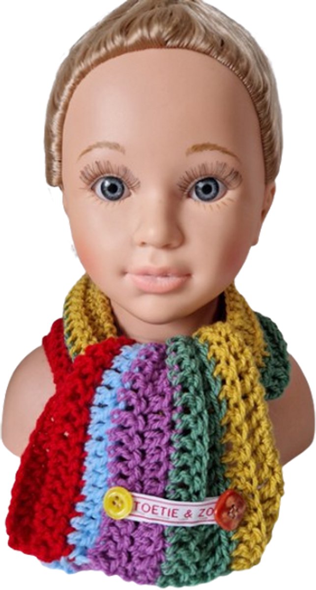 Toetie & Zo Handgemaakte Sjaal - Baby - Kind - Bohemian - Multicolor - Rood - Paars - Groen - Blauw - Geel - Kraamkado