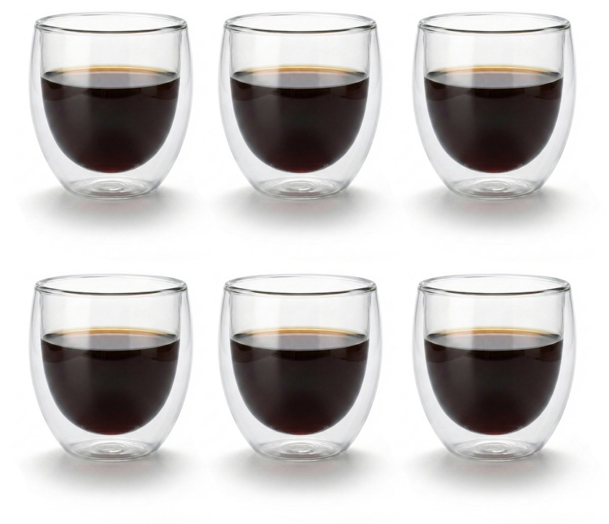 Proefer - 6x Dubbelwandige Glazen – 250 ml – Luxe Hittebestendige Thermoglazen – Voor Koffie, Thee, Cappuccino & Latte Macchiato – Vaatwasserbestendig & Isolerend – Premium Kwaliteit Koffieglazen & Theeglazen